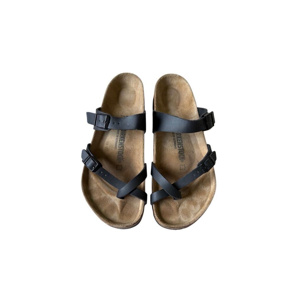 Birkenstock Mayari Leather Black Birks Sandals Slides Size 42 Women’s US 11 11.5 - Picture 2 of 10